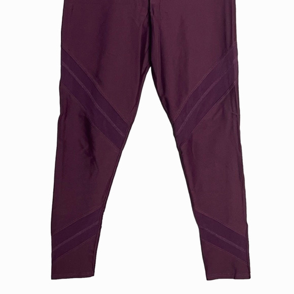 Onzie Flow Pants Womens Medium Large Sporty Legging Burgundy Mesh Inserts Crop - Picture 5 of 7